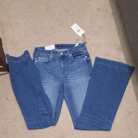 7 For All Mankind Blue Flare Jeans - Picture 2 of 5